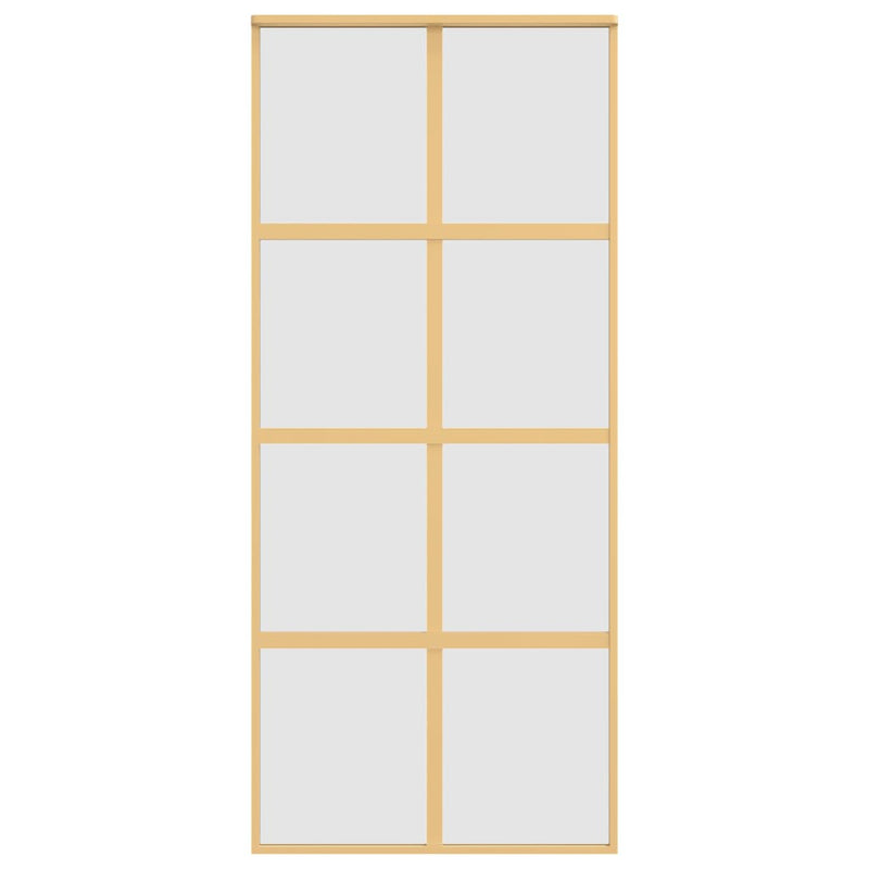 vidaXL aranyszínű ESG tejüveg és alumínium tolóajtó 90 x 205 cm