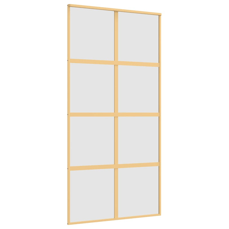 vidaXL aranyszínű ESG tejüveg és alumínium tolóajtó 102,5 x 205 cm