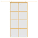 vidaXL aranyszínű ESG tejüveg és alumínium tolóajtó 102,5 x 205 cm