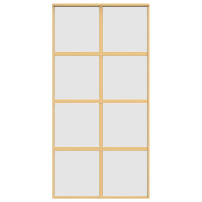 vidaXL aranyszínű ESG tejüveg és alumínium tolóajtó 102,5 x 205 cm