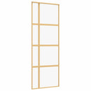 vidaXL aranyszínű átlátszó ESG üveg és alumínium tolóajtó 76 x 205 cm