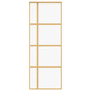 vidaXL aranyszínű átlátszó ESG üveg és alumínium tolóajtó 76 x 205 cm