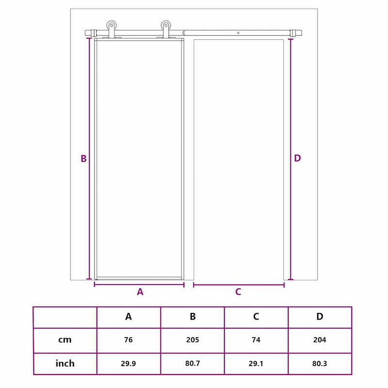 vidaXL aranyszínű átlátszó ESG üveg és alumínium tolóajtó 76 x 205 cm