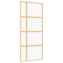 vidaXL aranyszínű átlátszó ESG üveg és alumínium tolóajtó 90 x 205 cm