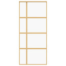 vidaXL aranyszínű átlátszó ESG üveg és alumínium tolóajtó 90 x 205 cm