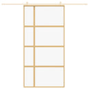 vidaXL aranyszínű átlátszó ESG üveg és alumínium tolóajtó 102,5x205 cm