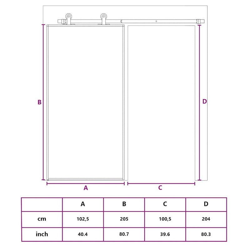 vidaXL aranyszínű átlátszó ESG üveg és alumínium tolóajtó 102,5x205 cm