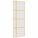 vidaXL aranyszínű ESG tejüveg és alumínium tolóajtó 76 x 205 cm
