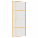 vidaXL aranyszínű ESG tejüveg és alumínium tolóajtó 90 x 205 cm