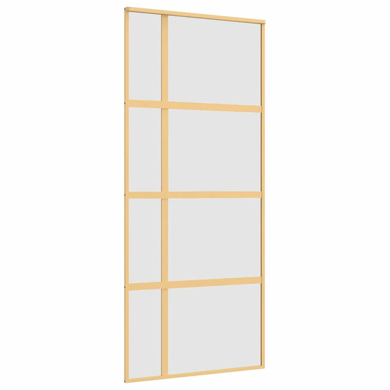 vidaXL aranyszínű ESG tejüveg és alumínium tolóajtó 90 x 205 cm