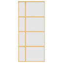 vidaXL aranyszínű ESG tejüveg és alumínium tolóajtó 90 x 205 cm