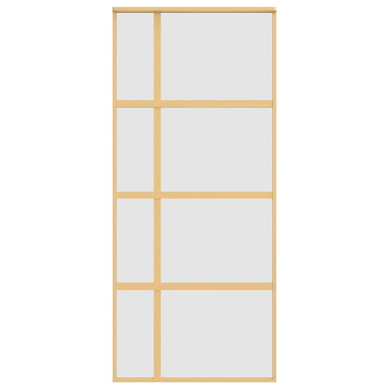 vidaXL aranyszínű ESG tejüveg és alumínium tolóajtó 90 x 205 cm