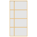 vidaXL aranyszínű ESG tejüveg és alumínium tolóajtó 102,5 x 205 cm