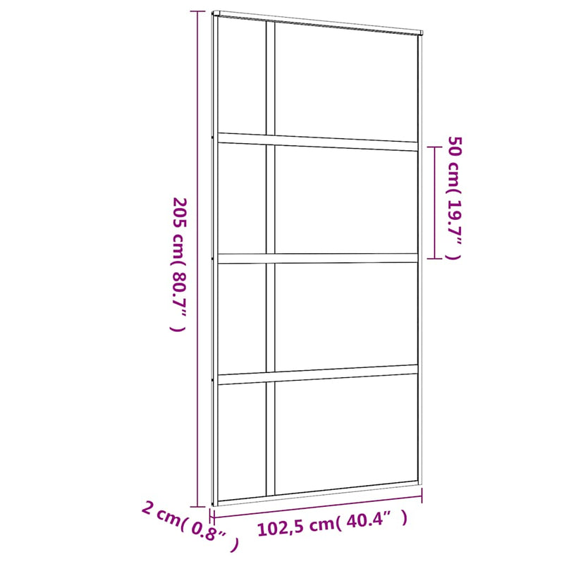 vidaXL aranyszínű ESG tejüveg és alumínium tolóajtó 102,5 x 205 cm