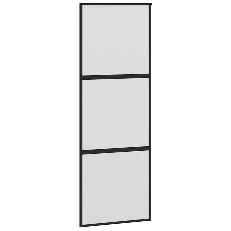 vidaXL fekete edzett üveg és alumínium tolóajtó 76 x 205 cm