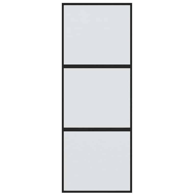 vidaXL fekete edzett üveg és alumínium tolóajtó 76 x 205 cm