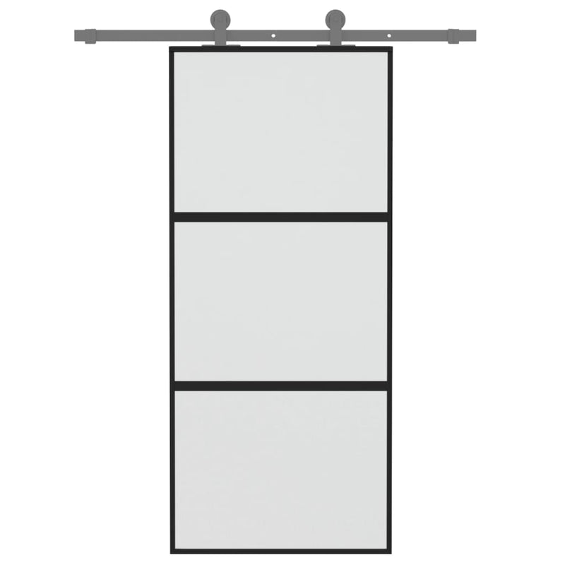 vidaXL fekete edzett üveg és alumínium tolóajtó 90 x 205 cm