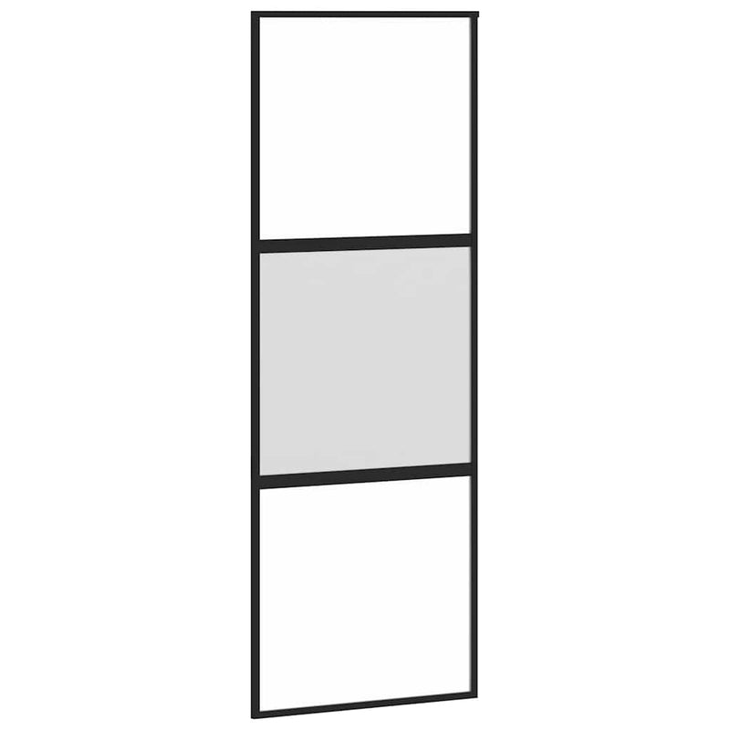 vidaXL fekete edzett üveg és alumínium tolóajtó 76 x 205 cm