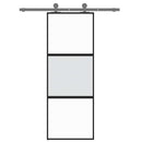 vidaXL fekete edzett üveg és alumínium tolóajtó 76 x 205 cm