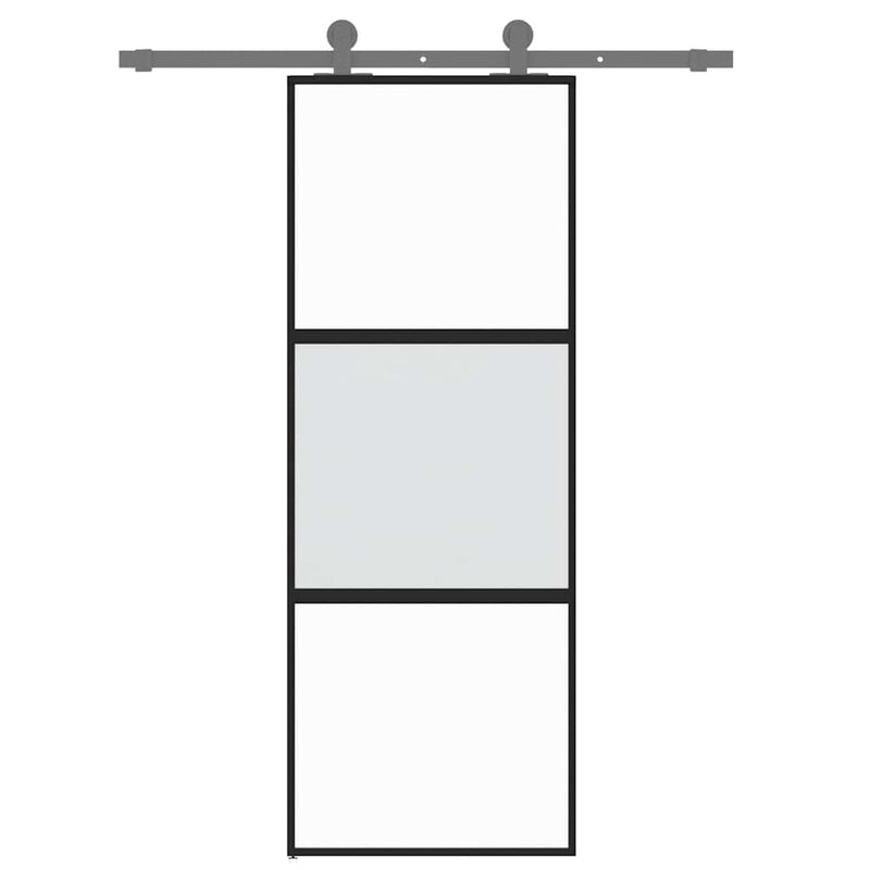 vidaXL fekete edzett üveg és alumínium tolóajtó 76 x 205 cm