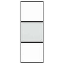 vidaXL fekete edzett üveg és alumínium tolóajtó 76 x 205 cm
