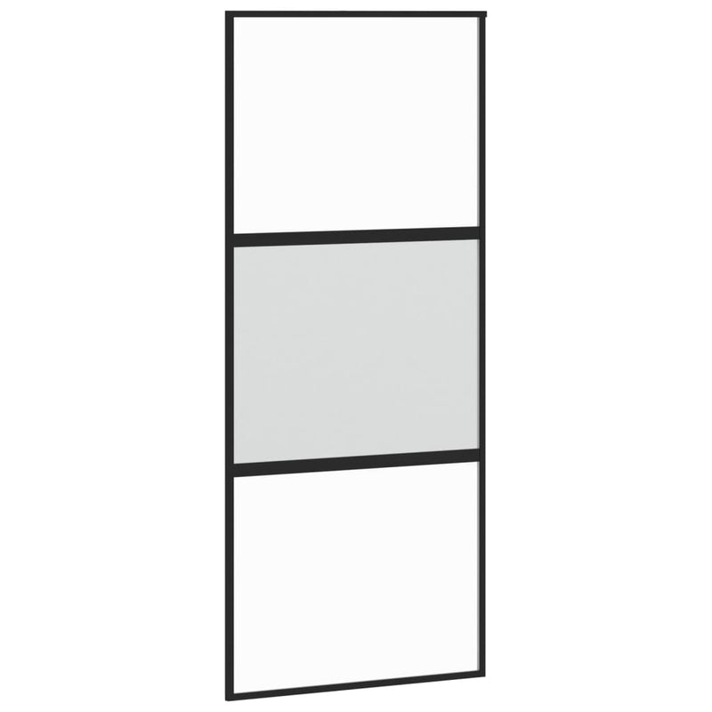 vidaXL fekete edzett üveg és alumínium tolóajtó 90 x 205 cm