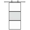 vidaXL fekete edzett üveg és alumínium tolóajtó 90 x 205 cm