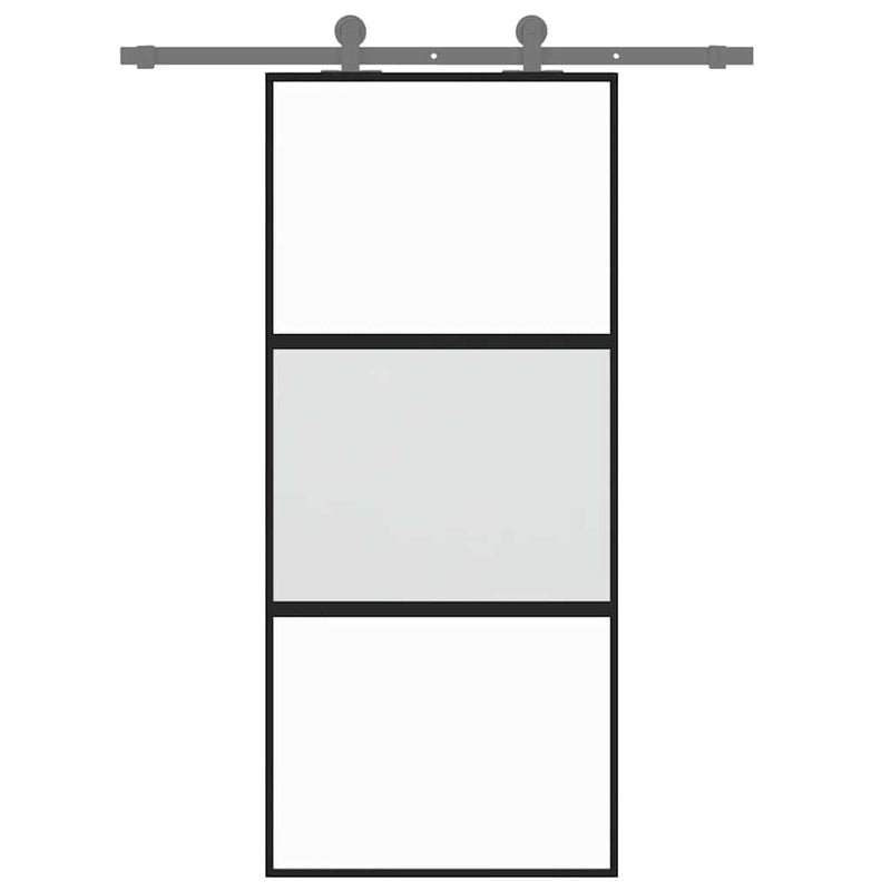 vidaXL fekete edzett üveg és alumínium tolóajtó 90 x 205 cm