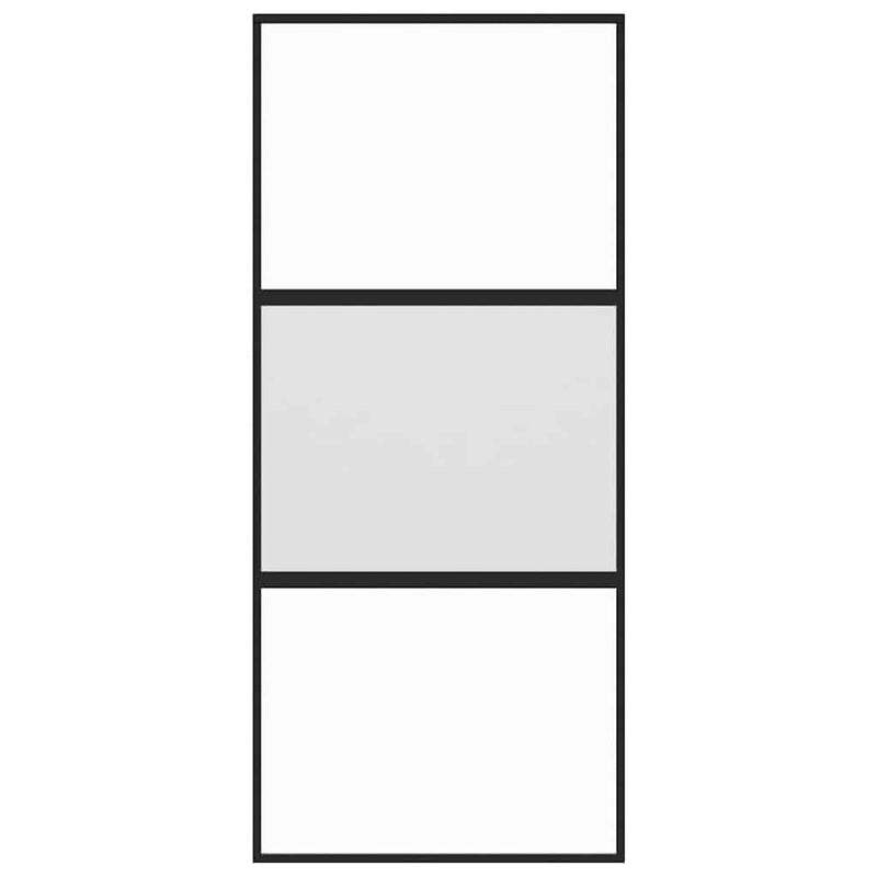 vidaXL fekete edzett üveg és alumínium tolóajtó 90 x 205 cm