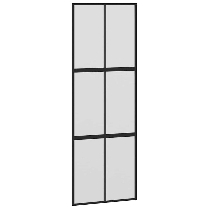 vidaXL fekete edzett üveg és alumínium tolóajtó 76 x 205 cm