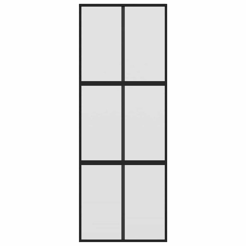 vidaXL fekete edzett üveg és alumínium tolóajtó 76 x 205 cm