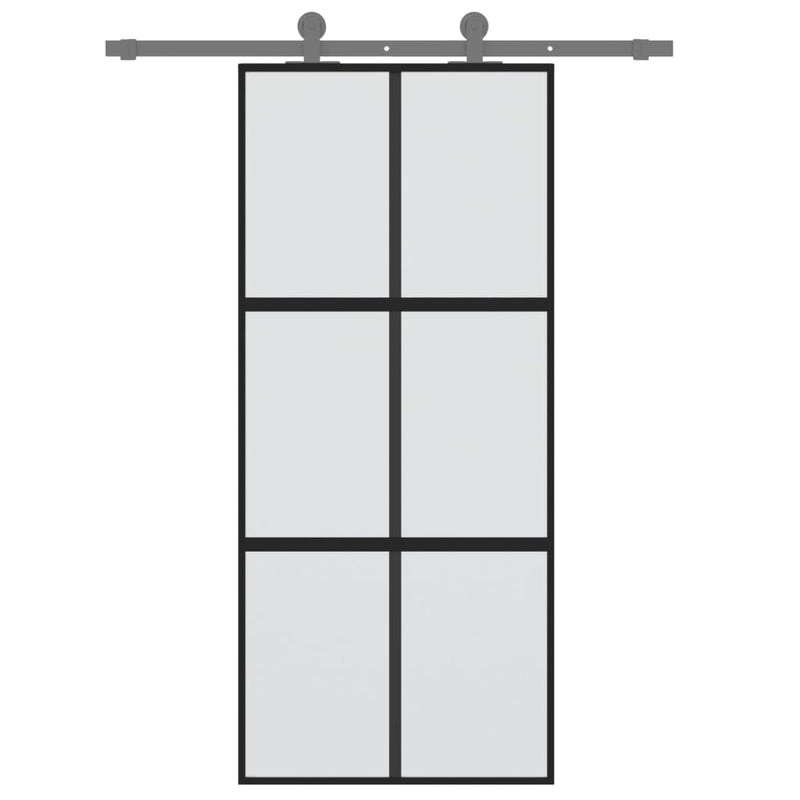 vidaXL fekete edzett üveg és alumínium tolóajtó 90 x 205 cm