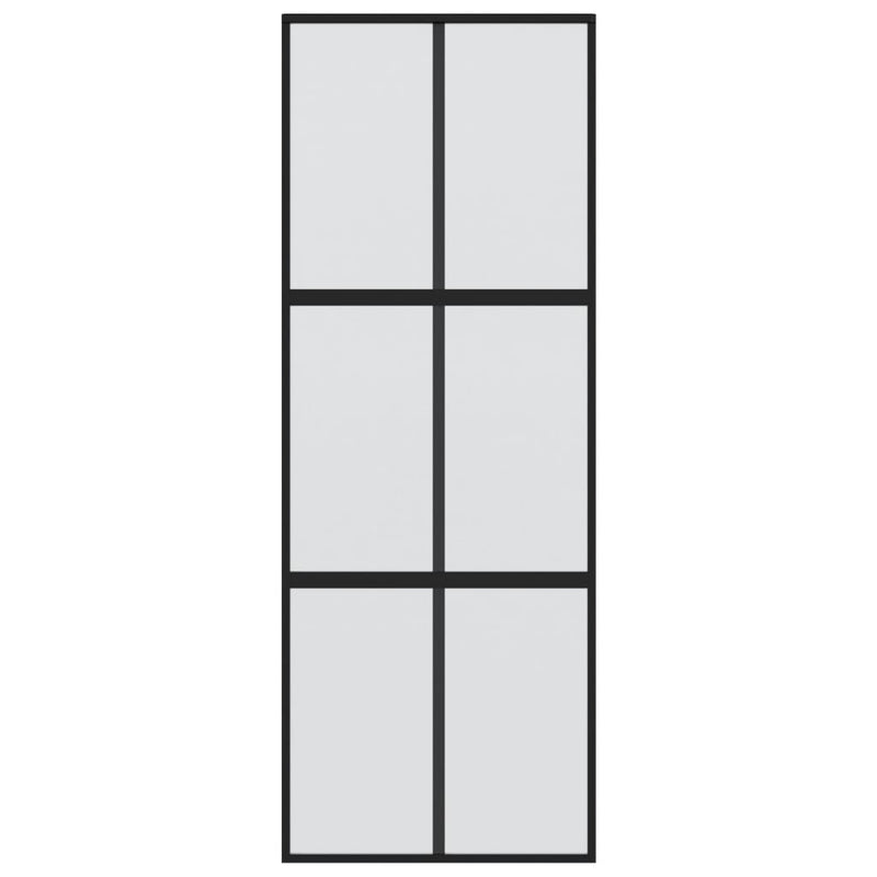 vidaXL fekete edzett üveg és alumínium tolóajtó 90 x 205 cm