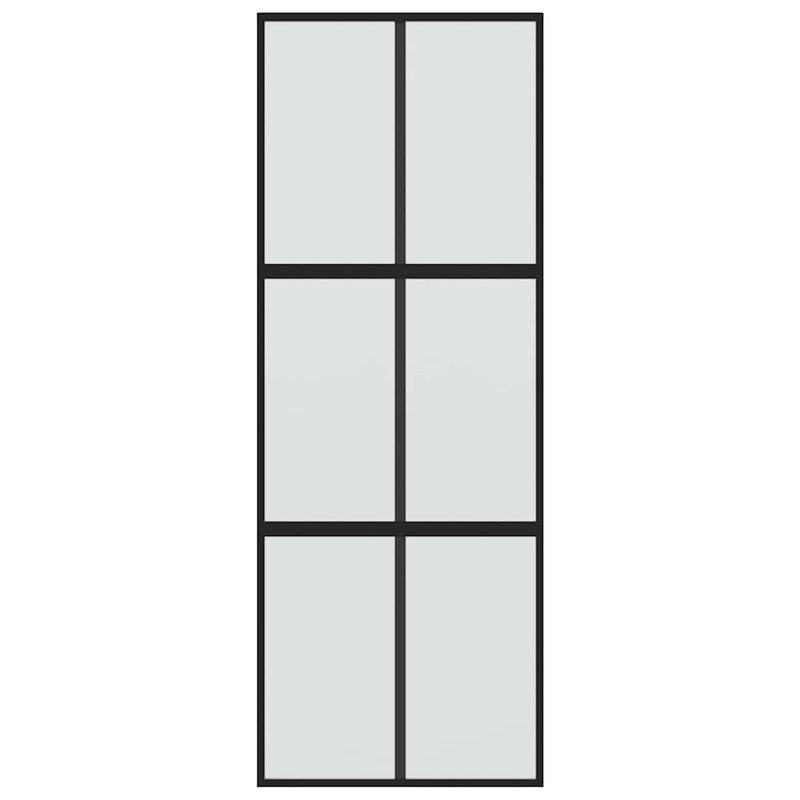 vidaXL fekete edzett üveg és alumínium tolóajtó 90 x 205 cm