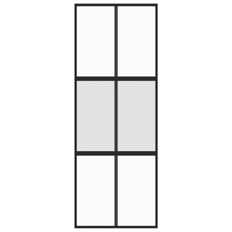 vidaXL fekete edzett üveg és alumínium tolóajtó 76 x 205 cm