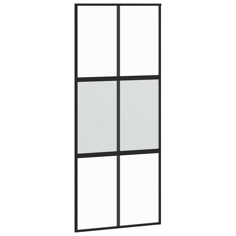 vidaXL fekete edzett üveg és alumínium tolóajtó 90 x 205 cm