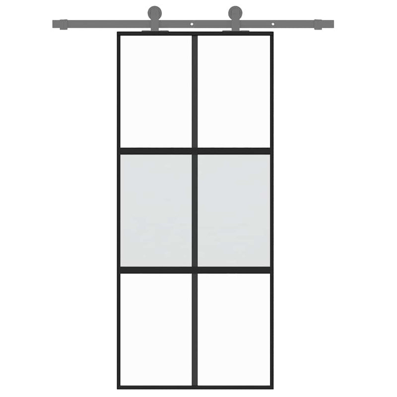 vidaXL fekete edzett üveg és alumínium tolóajtó 90 x 205 cm