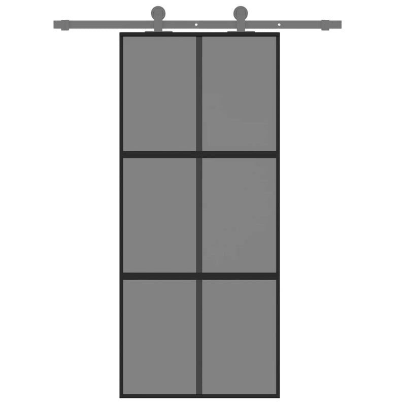 vidaXL fekete edzett üveg és alumínium tolóajtó 90 x 205 cm