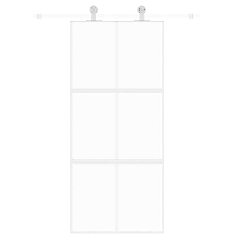 vidaXL fehér edzett üveg és alumínium tolóajtó 90 x 205 cm