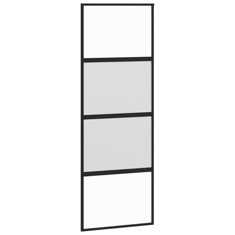 vidaXL fekete edzett üveg és alumínium tolóajtó 76 x 205 cm