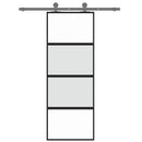 vidaXL fekete edzett üveg és alumínium tolóajtó 76 x 205 cm