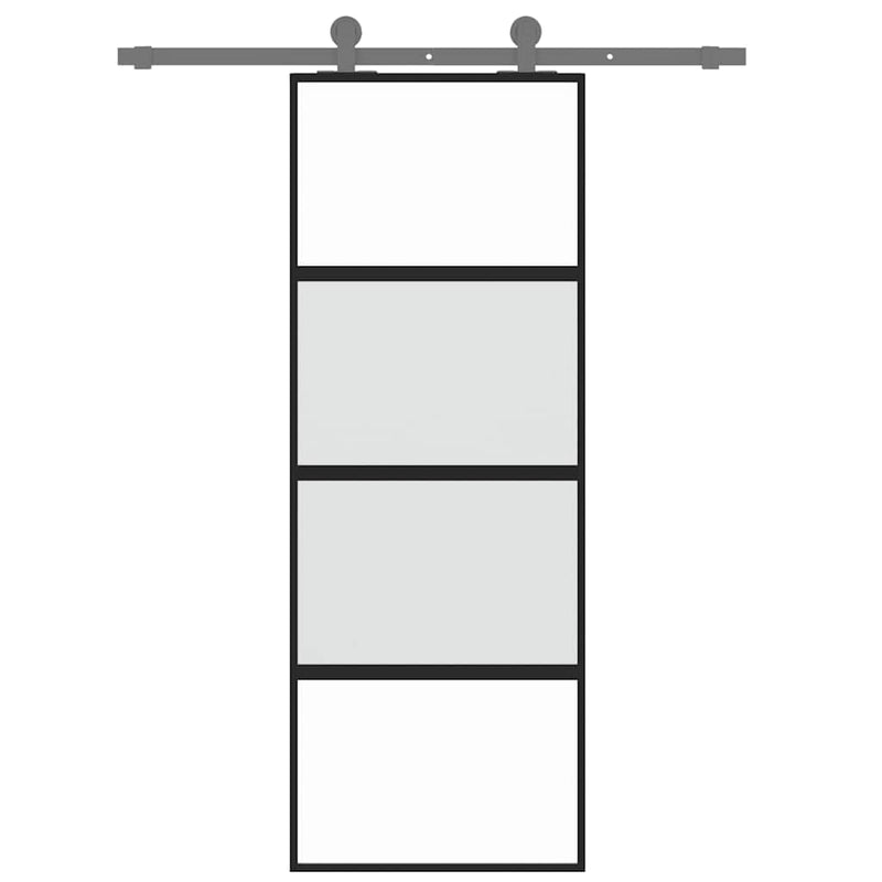 vidaXL fekete edzett üveg és alumínium tolóajtó 76 x 205 cm