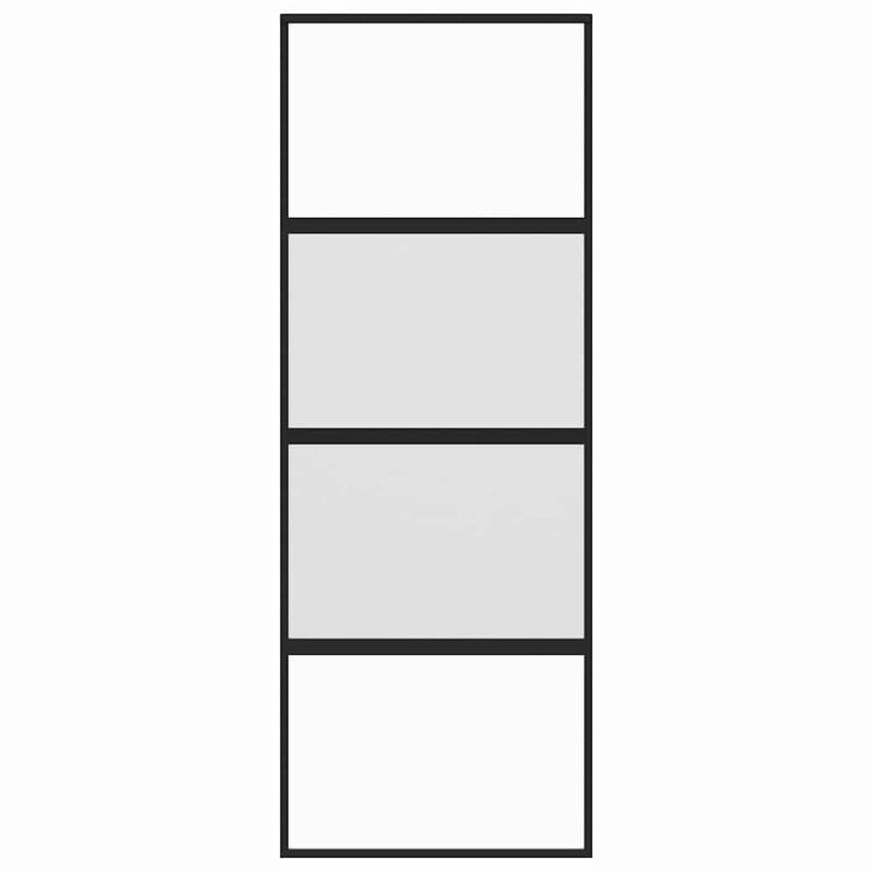 vidaXL fekete edzett üveg és alumínium tolóajtó 76 x 205 cm