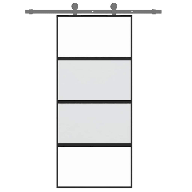 vidaXL fekete edzett üveg és alumínium tolóajtó 90 x 205 cm