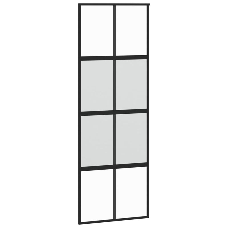 vidaXL fekete edzett üveg és alumínium tolóajtó 76 x 205 cm