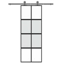 vidaXL fekete edzett üveg és alumínium tolóajtó 76 x 205 cm