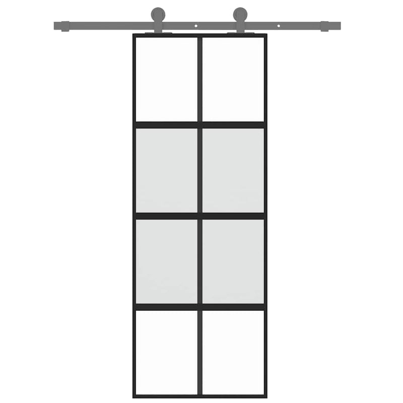 vidaXL fekete edzett üveg és alumínium tolóajtó 76 x 205 cm