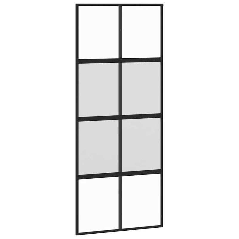 vidaXL fekete edzett üveg és alumínium tolóajtó 90 x 205 cm