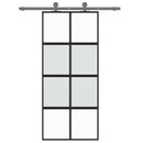 vidaXL fekete edzett üveg és alumínium tolóajtó 90 x 205 cm