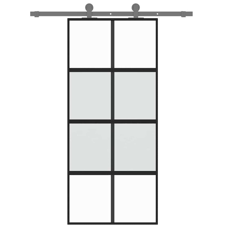vidaXL fekete edzett üveg és alumínium tolóajtó 90 x 205 cm